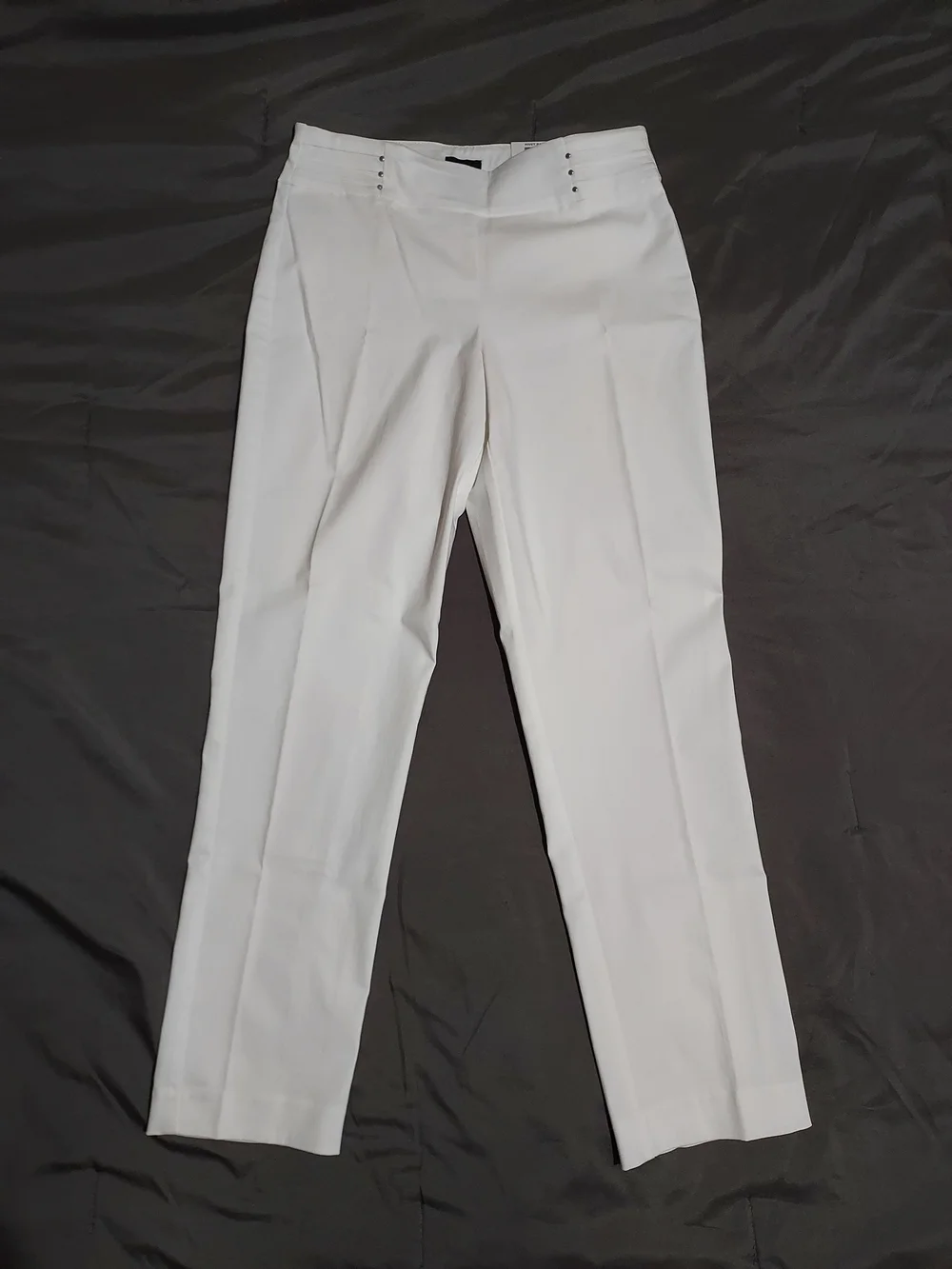 JM Collection White Rivet Size S Short Slim-Leg Pull-On Pants - Picture 2 of 8